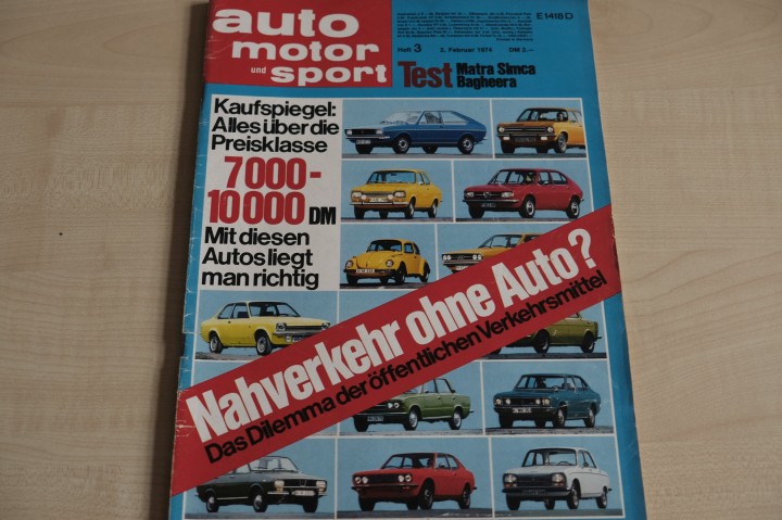 Deckblatt Auto Motor und Sport (03/1974)